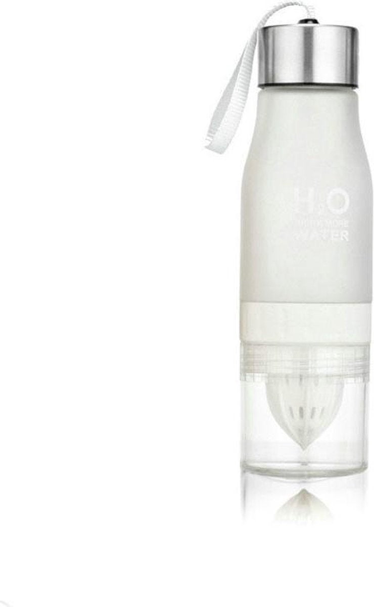 ExcluJess Drinkfles Wit - Infuser Waterfles 700ml – Drinkfles met Fruitinfuser – Waterfles met Fruitperser