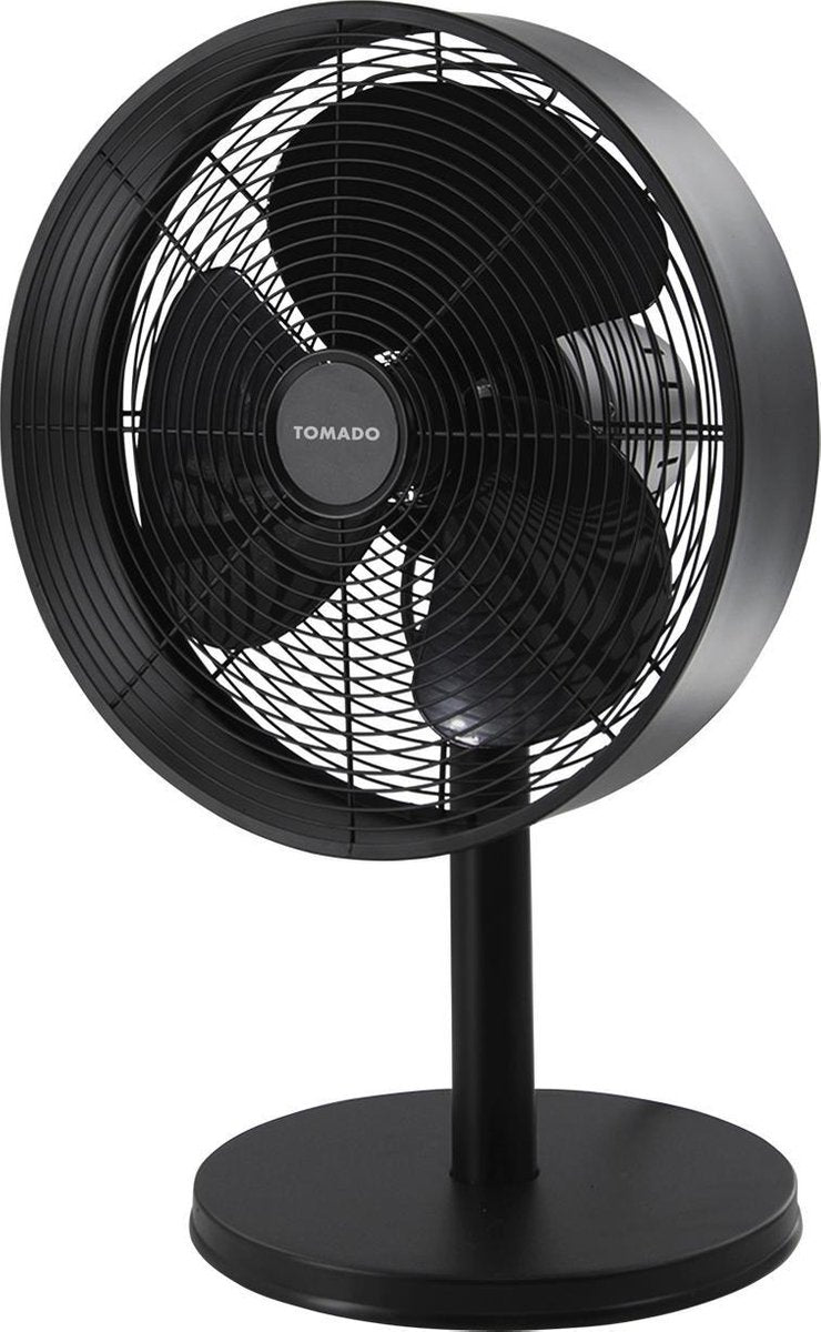 Tomado TFT3006B - Tafelmodel ventilator - Retro uitstraling - 30 cm - Zwart
