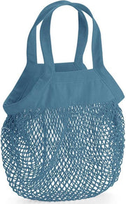 Organic Cotton Mini Mesh Grocery Bag (Blauw)