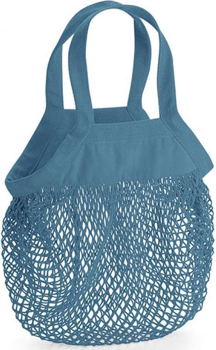 Organic Cotton Mini Mesh Grocery Bag (Blauw)