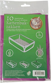Boon Bio-Kattenbakzakken Lavendel - Maat L - 10 stuks (50 x 20 x 37 cm)