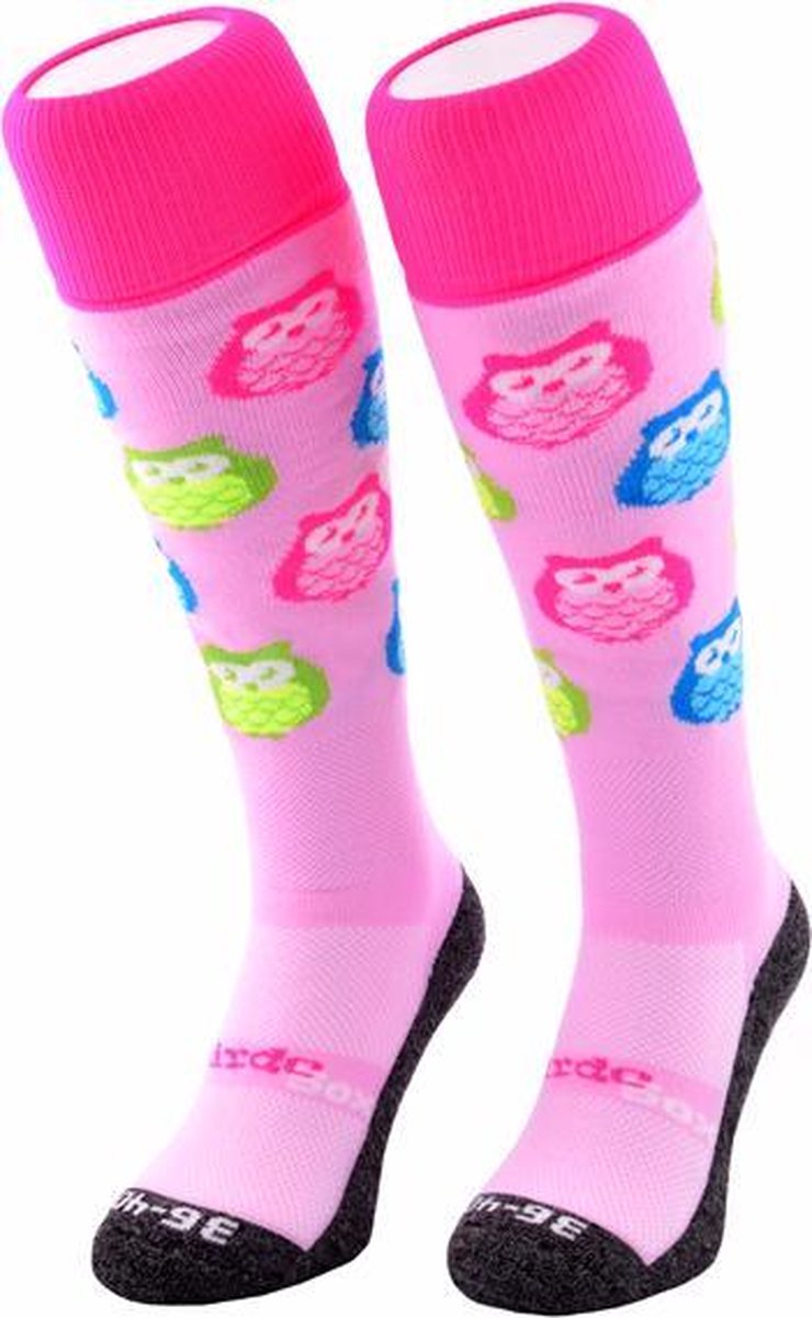 Weirdosox Uiltjes Fluor groen sportkousen