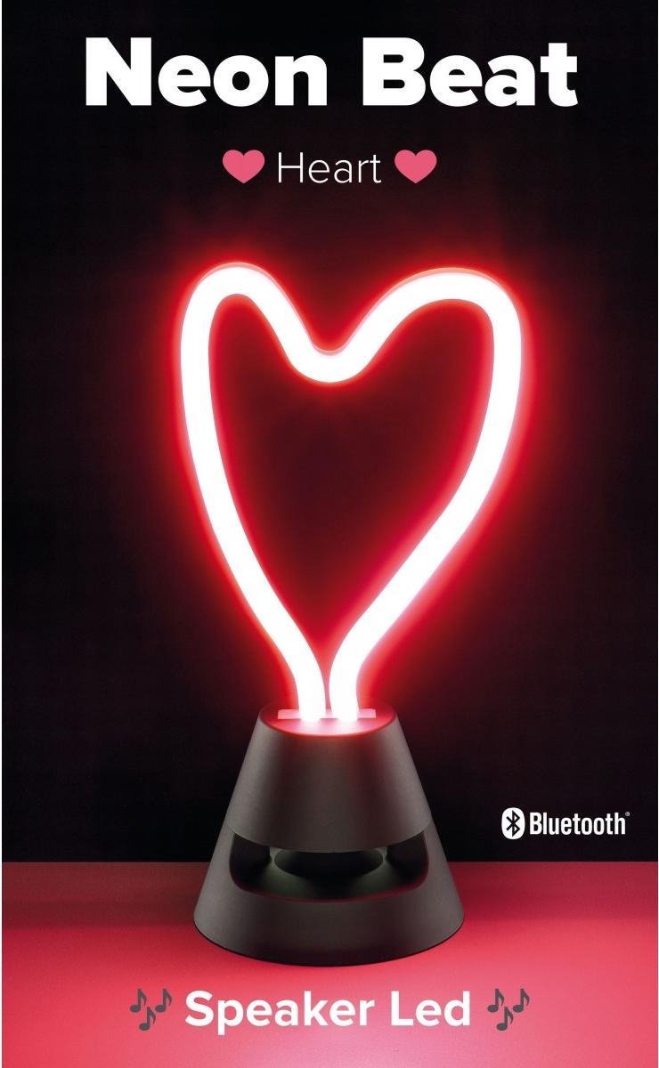 Cellularline neon beat heart - draagbare LED Speaker - hart-vormig LED
