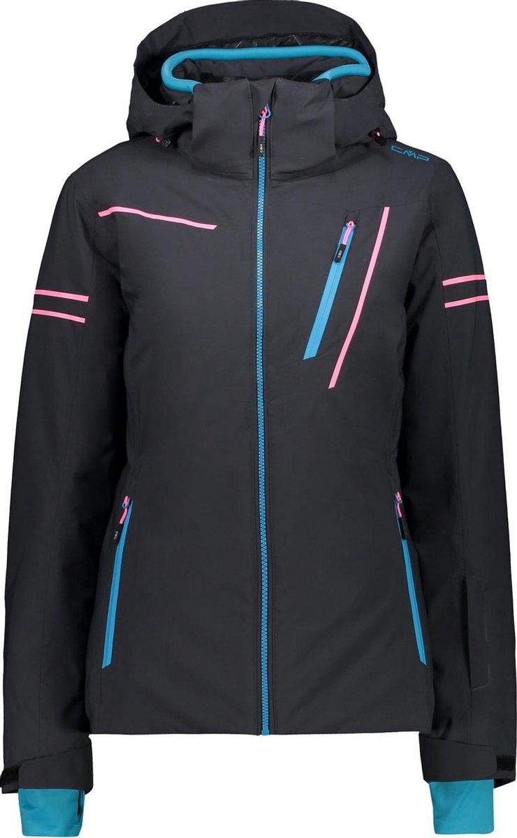 CMP Wintersportjas - Maat 38  - Vrouwen - zwart/blauw/roze