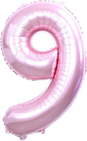 Ballon Cijfer 9 Jaar  Roze Verjaardag Versiering Cijfer Helium Ballonnen Roze Feest Versiering 86 Cm Met Rietje