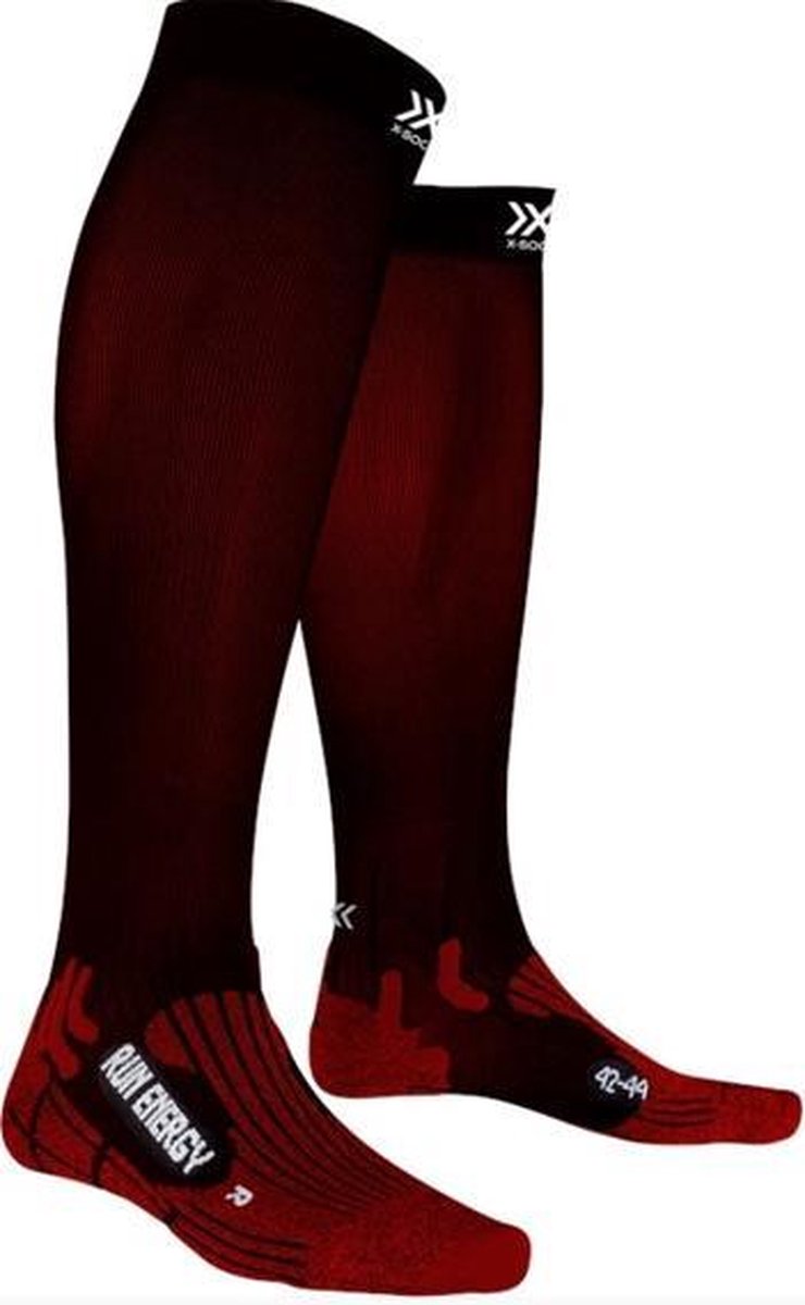 X-Socks Run Energizer Unisex Socks - Black/Ruby - 35-38