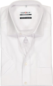MARVELIS Comfort Fit - overhemd korte mouw - wit - Strijkvrij - Boordmaat: 50