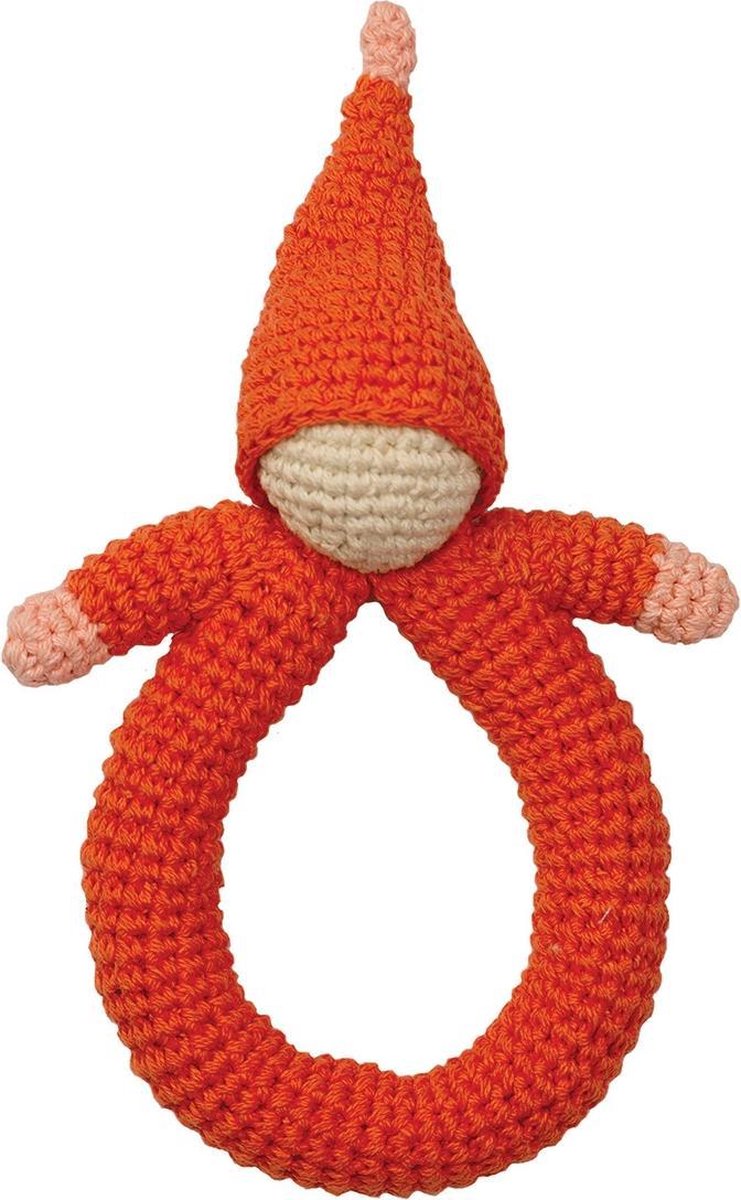 Hoppa - Gehaakte Baby Rammelaar - Doll Pink - One size