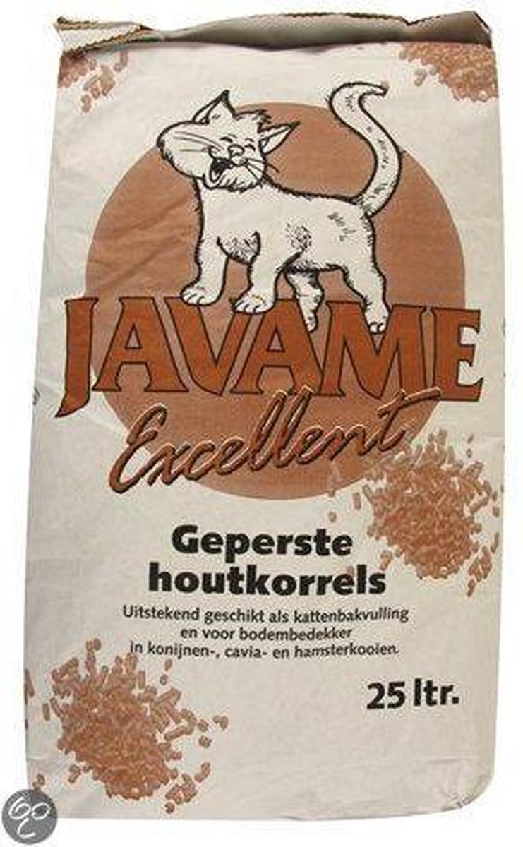 Javame Excellent Houtkorrel Kattenbakvulling - 25 l