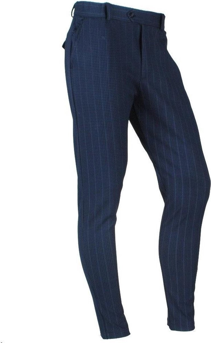 Ferlucci - Heren Chino - Stretch - Paulo - Geblokt  - Blauw