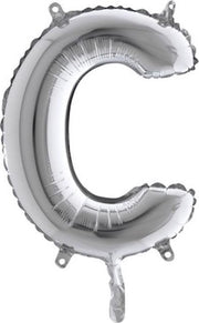 Folieballon - Letter C - Zilver - Grabo balloon - 35cm