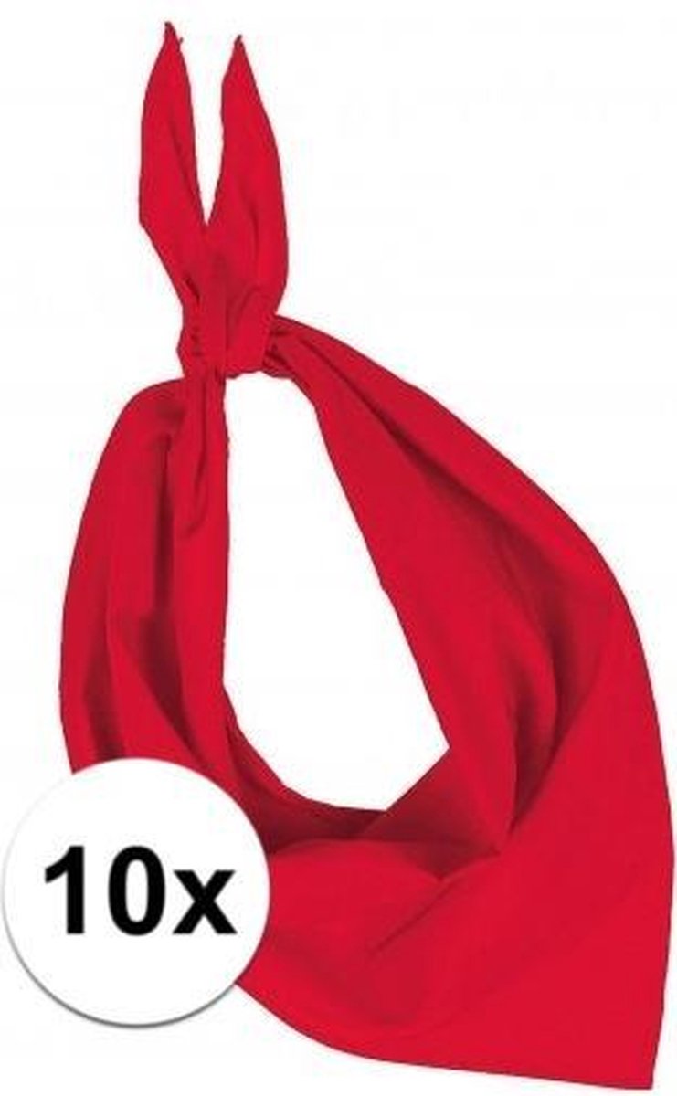 10x Zakdoek bandana rood - hoofddoekjes