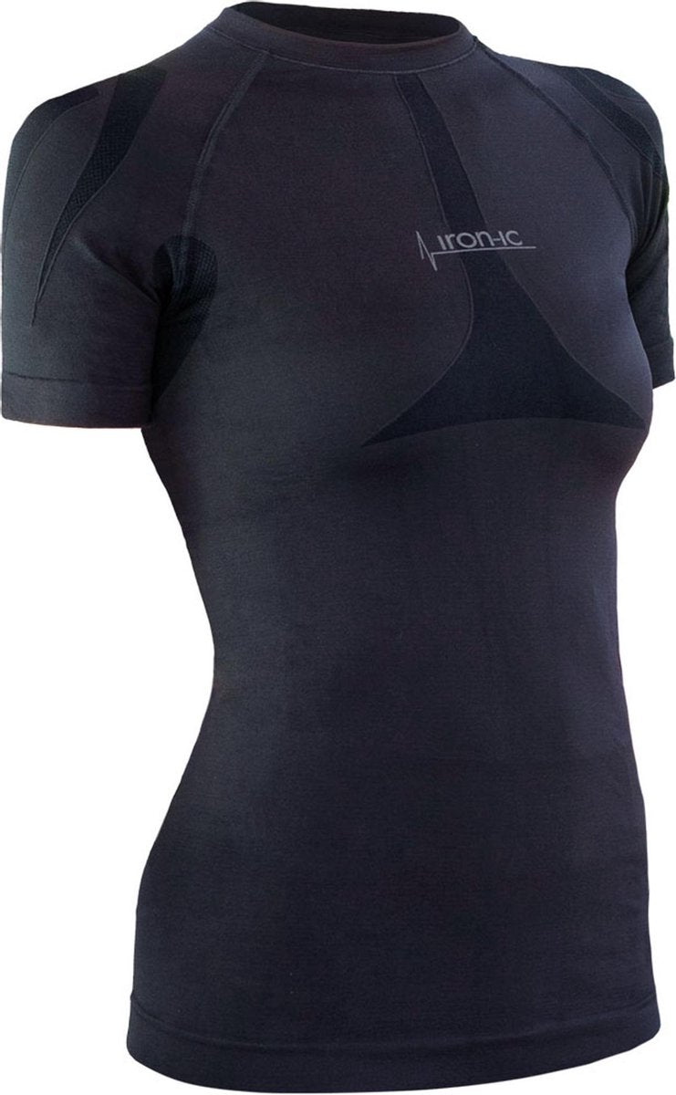 Iron-ic Sportshirt Dames Polyamide Zwart Maat M/l