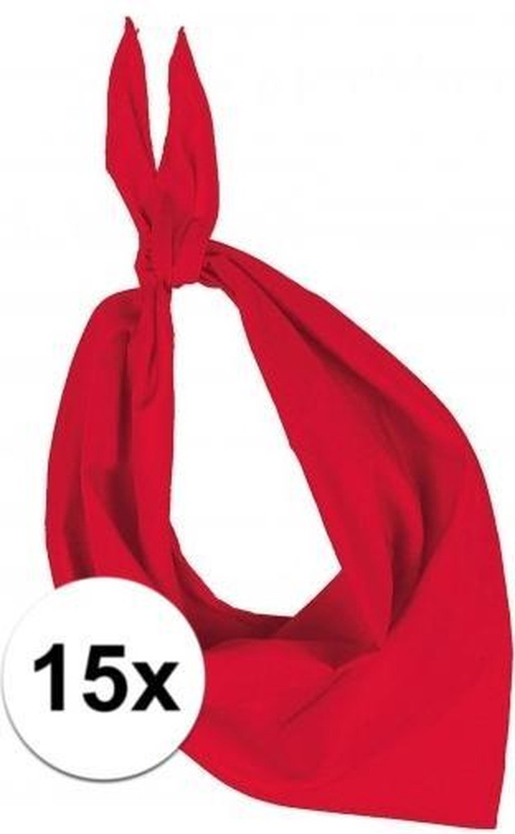 15x Zakdoek bandana rood - hoofddoekjes