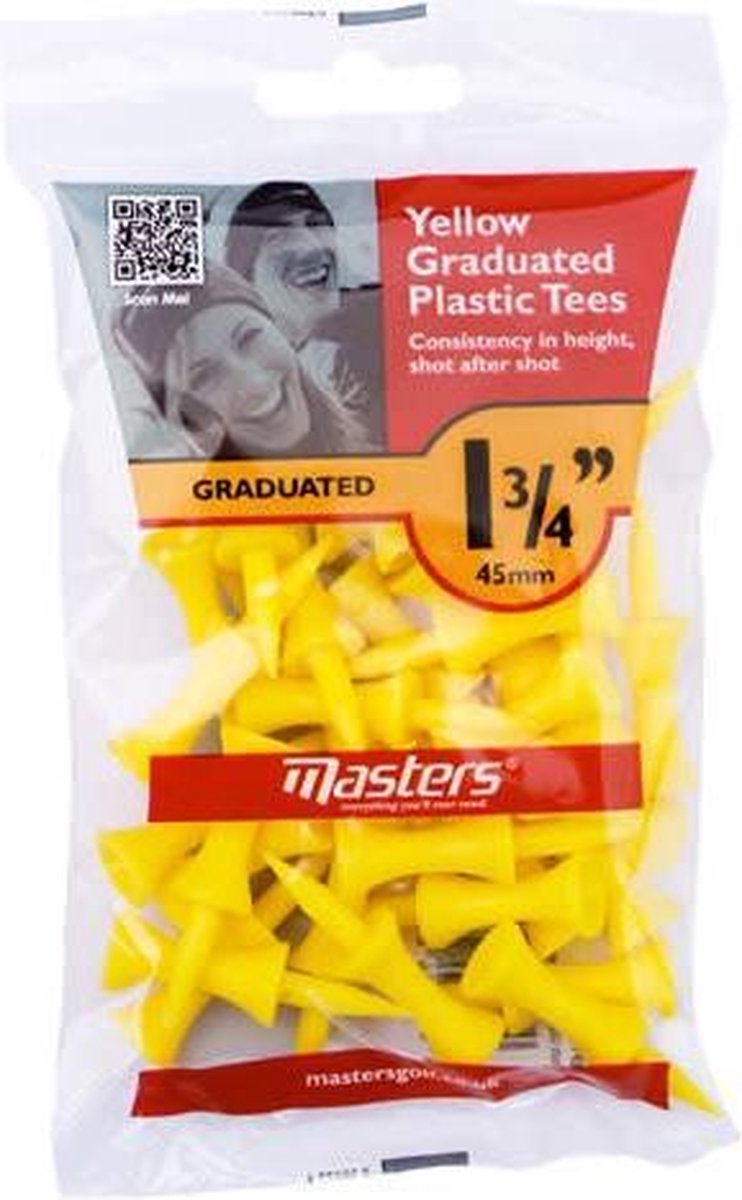 Masters - Graduated Tees 1 3/4" Yellow 30 stuks