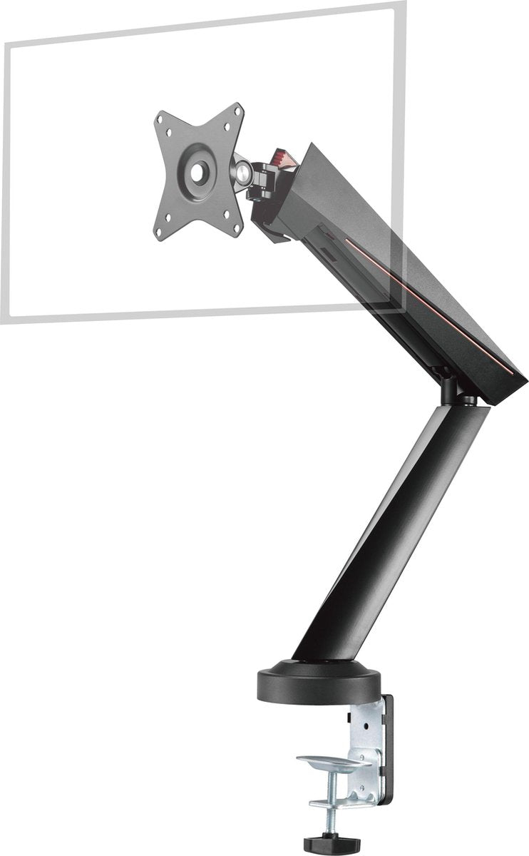 DELTACO GAM-101 Monitorarm met veerondersteuning - voor 17-32 "schermen - VESA 75x75 / 100x100 - Zwart