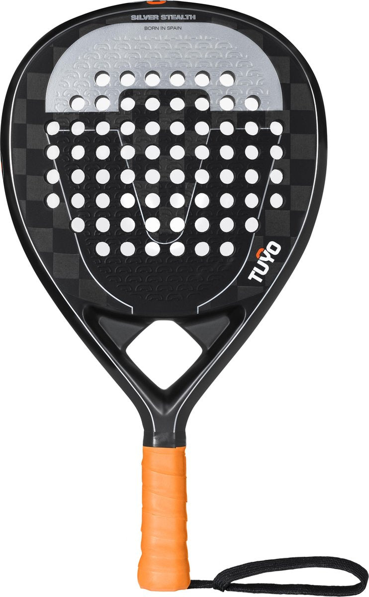 Padelracket - TUYO - Silver Stealth - gevorderde speler - traan/druppel vorm