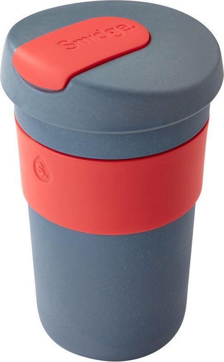 Smidge Koffiebeker Natural Collection 400 Ml Grijs/rood