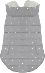 Middelgrijs metallic vest met stippen