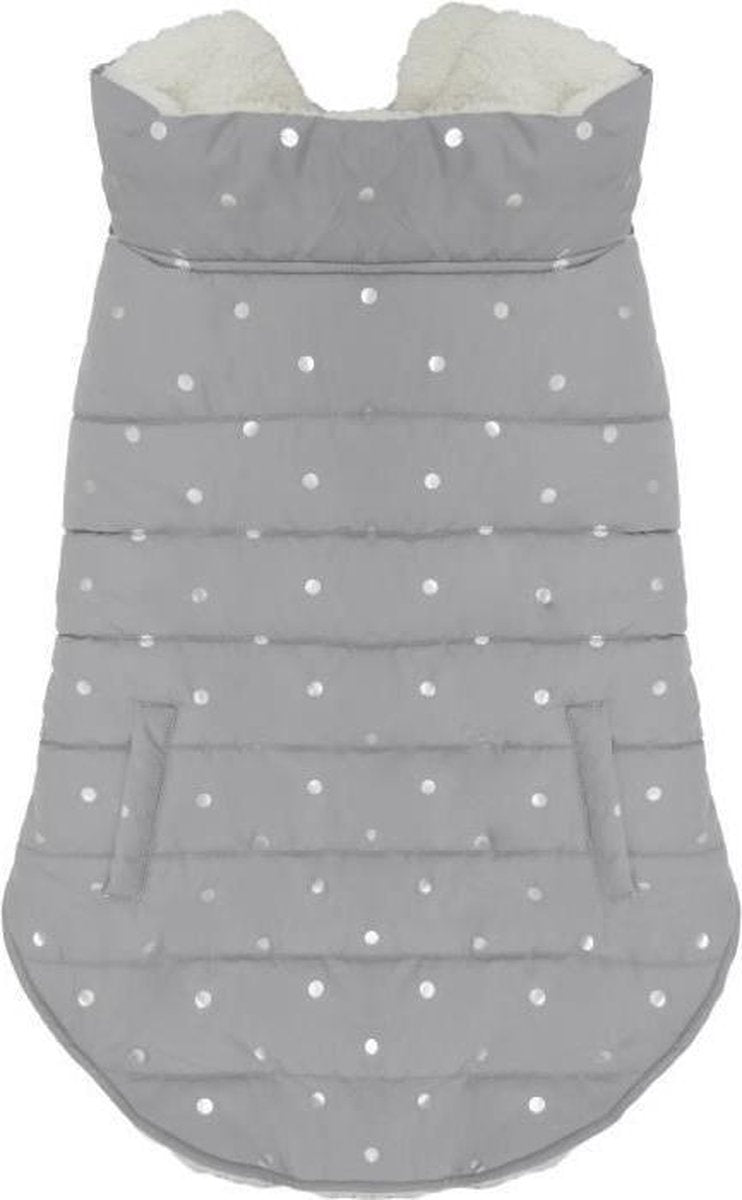 Middelgrijs metallic vest met stippen