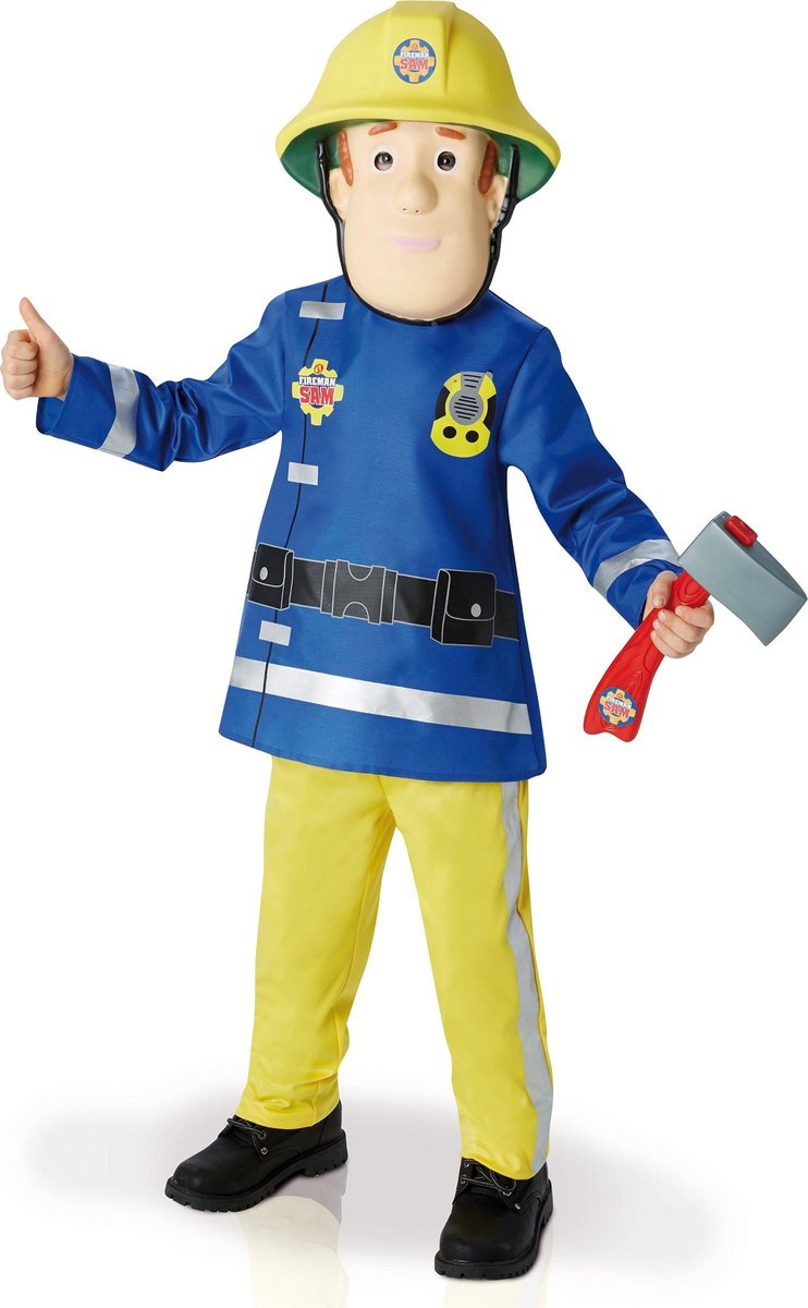 Deluxe Fireman Sam Kinderkostuum - maat M (5/6 jaar) Brandweerman Sam