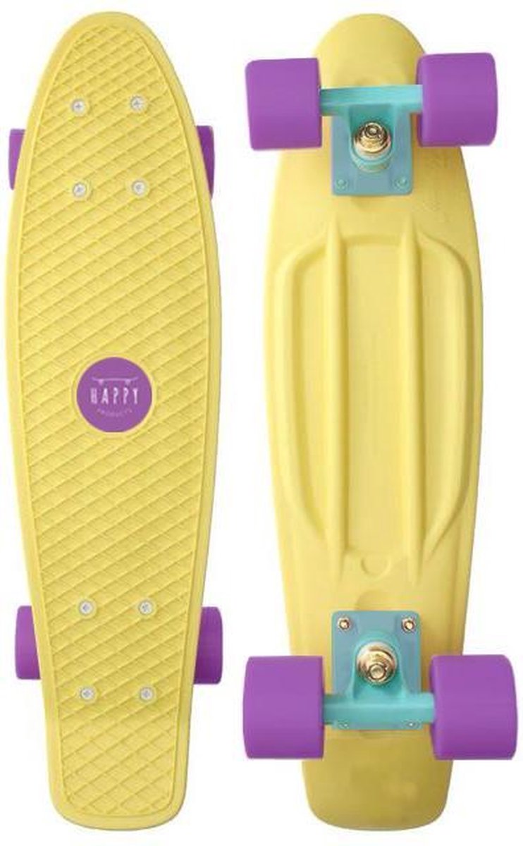 Happy Products - penny board - longboard - skateboards - pastel kleurmix - 56 cm - 22 inch - penny board meisjes - cruiser