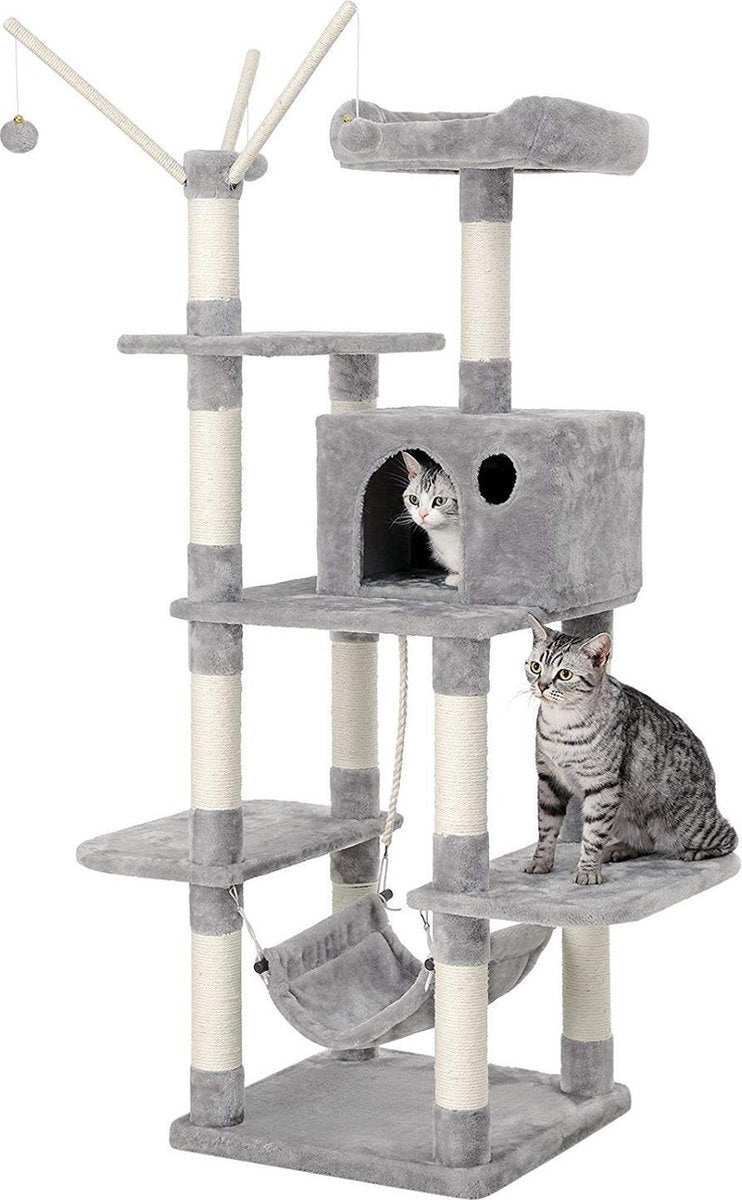 Nancy's Krabpaal Voor Katten Lichtgrijs XL - Krabpaal 154 CM