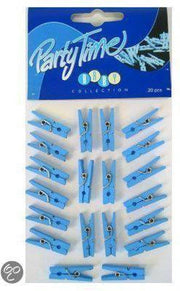 20 mini knijpers blauw