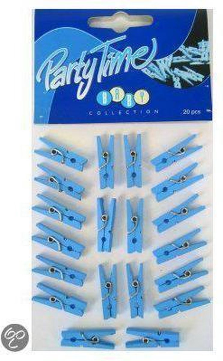 20 mini knijpers blauw