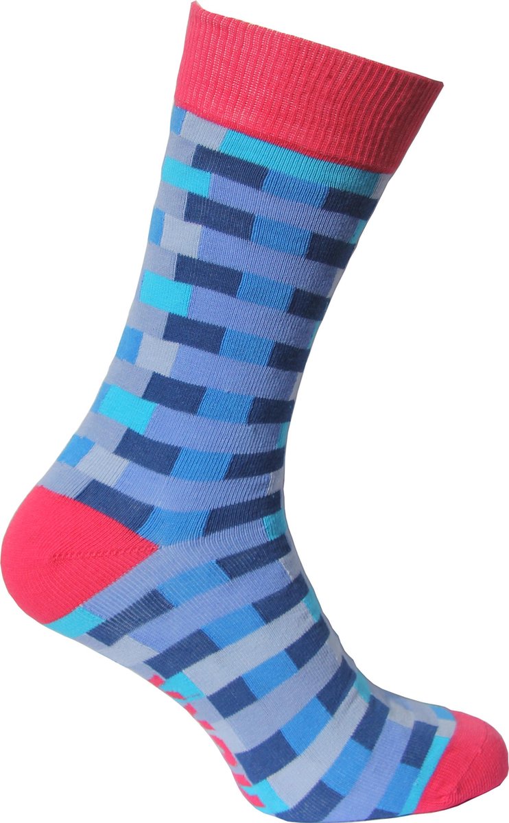 HUKX Sokken - Blue Bricks - Maat 41/46