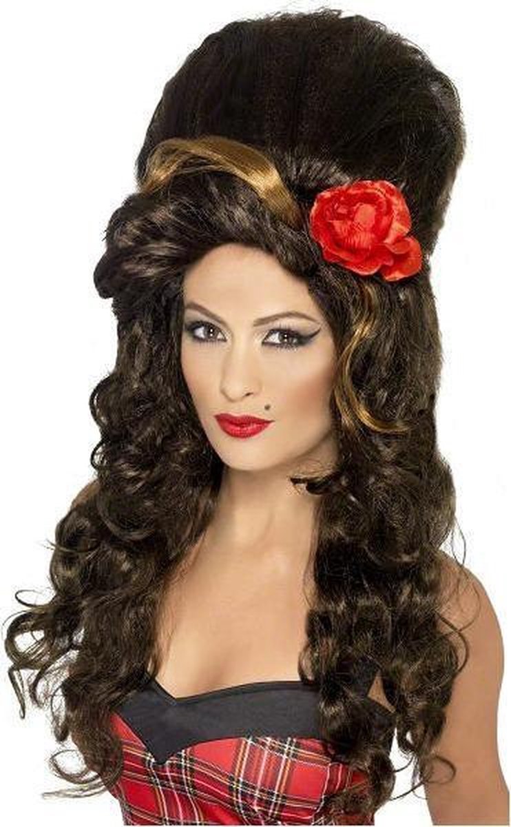 Amy Winehouse pruik bruin