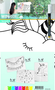Securit Windoodle A2 Raamdeco-sjabloon met chalkmarker  - FEEST-VERJAARDAG - 3 designs 1000/0077