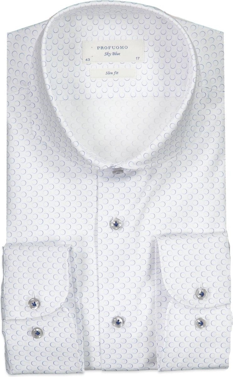Profuomo   Overhemd Wit Normaal - Maat UK16-EU41 - Heren - Lente/Zomer Collectie - Katoen