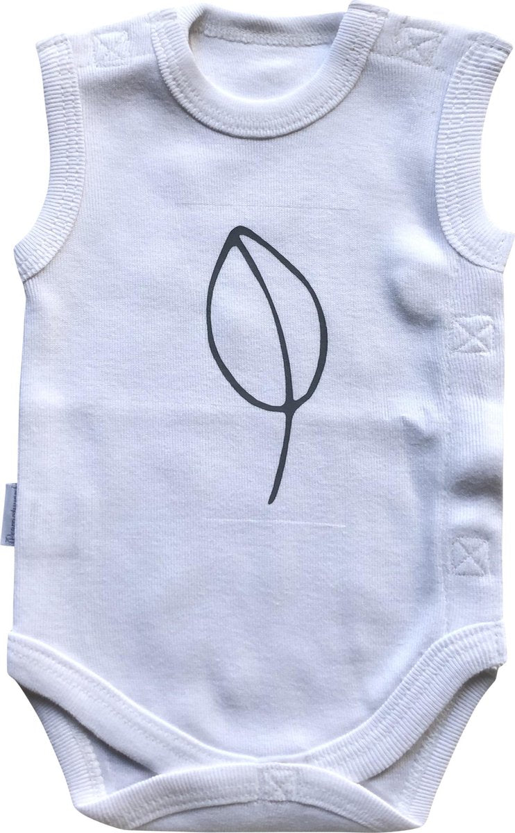 Prematuur Romper wit met opdruk maat 44