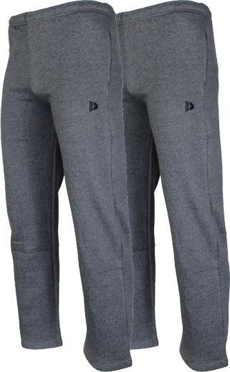2-Pack Donnay Joggingbroek rechte pijp dunne kwaliteit - Sportbroek - Heren - Maat XXXL - Donker grijs gemêleerd