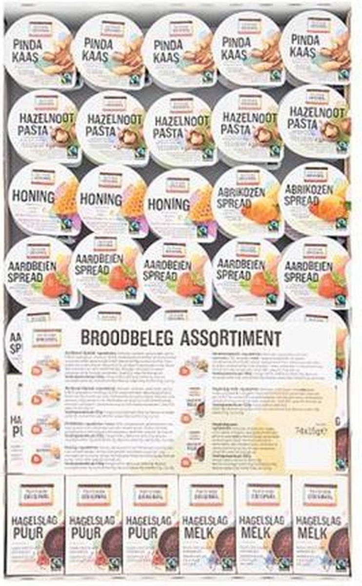 Van Oordt - Fairtrade - Broodbeleg assortiment - 74 x 15 gram