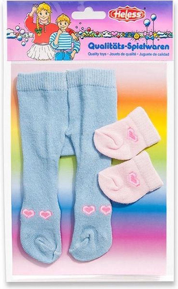 Poppenmaillot met Sokken - Blauw