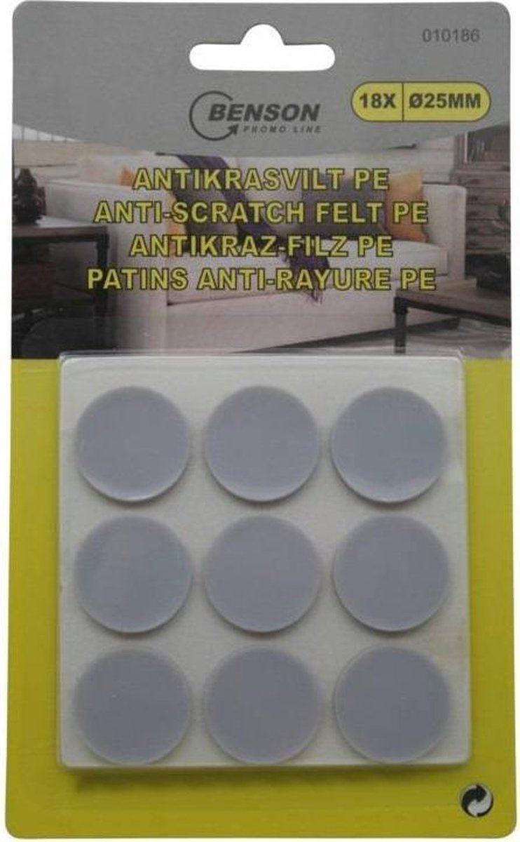 Bellson AntiKras vilt Rubber 18 stuks (18 x Ø 25mm)