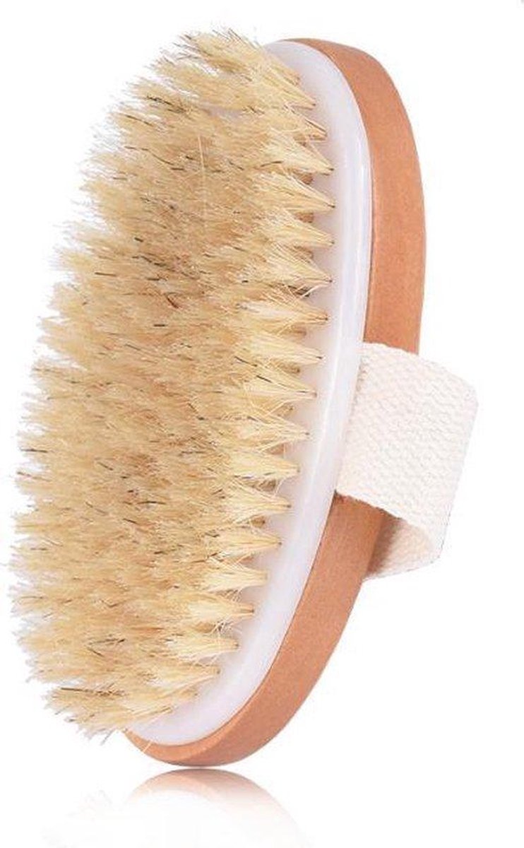 Massageborstel |Professionele Dry Brushing huidborstel | Lichaamsborstel | Doucheborstel | Badborstel | Duurzame huidborstel | Huidvriendelijke huidborstel met everzwijnharen