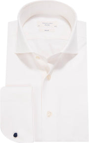 Trouwoverhemd Profuomo ecru dubbele manchet slim fit