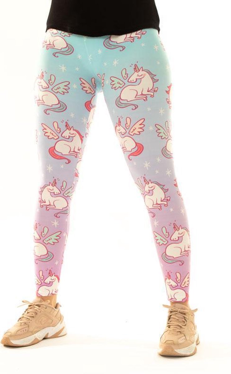 Vliegende Unicorns Legging van Festivalleggings -  Maat L/XL - Comfortabel - Ademend - Zachte Stof