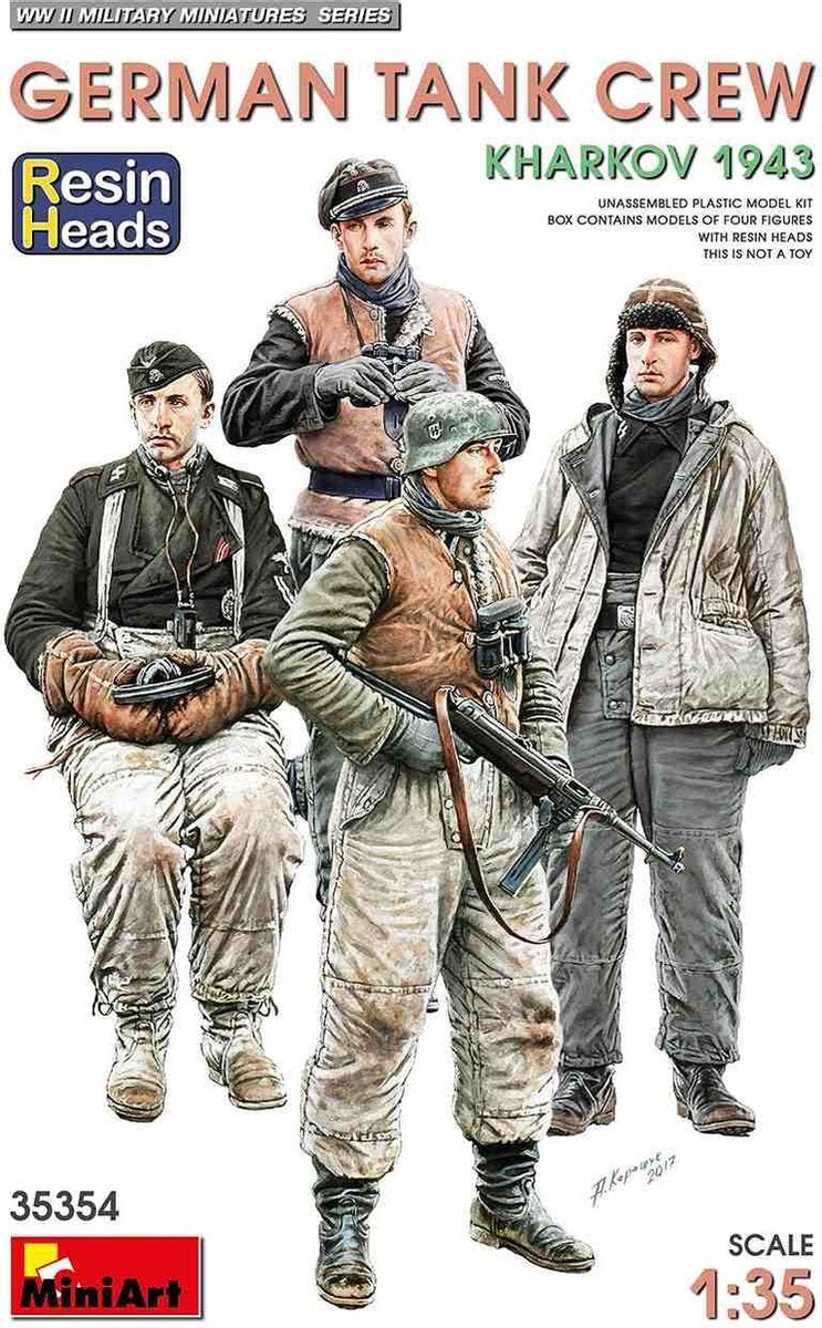 Miniart - 1/35 German Tank Crew. Kharkov 1943. Resin Heads - MIN35354 - modelbouwsets