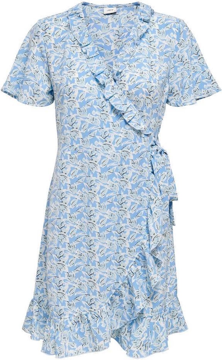 Jdymilo S/s Flower Wrap Dress Wvn 15234280 Allure/misty Blue