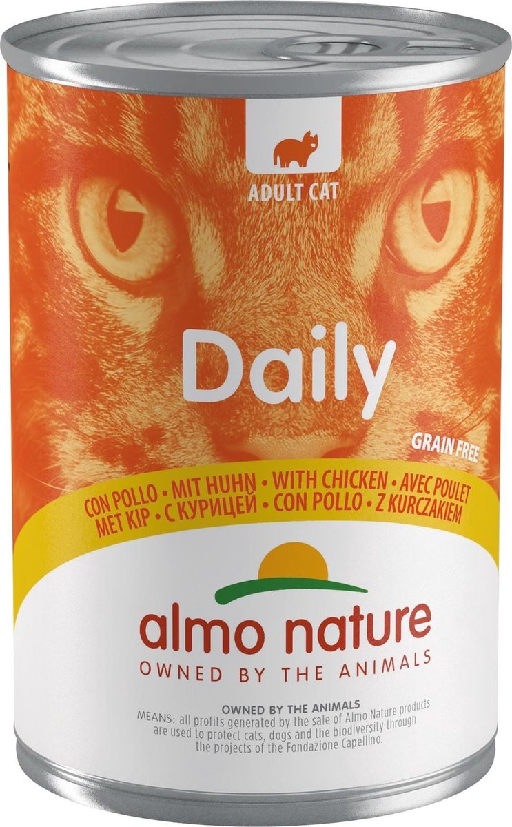 Almo Nature Daily Menu Graanvrij Natvoer voor Katten - 24 x  400g - Kip - 24 x 400 gram