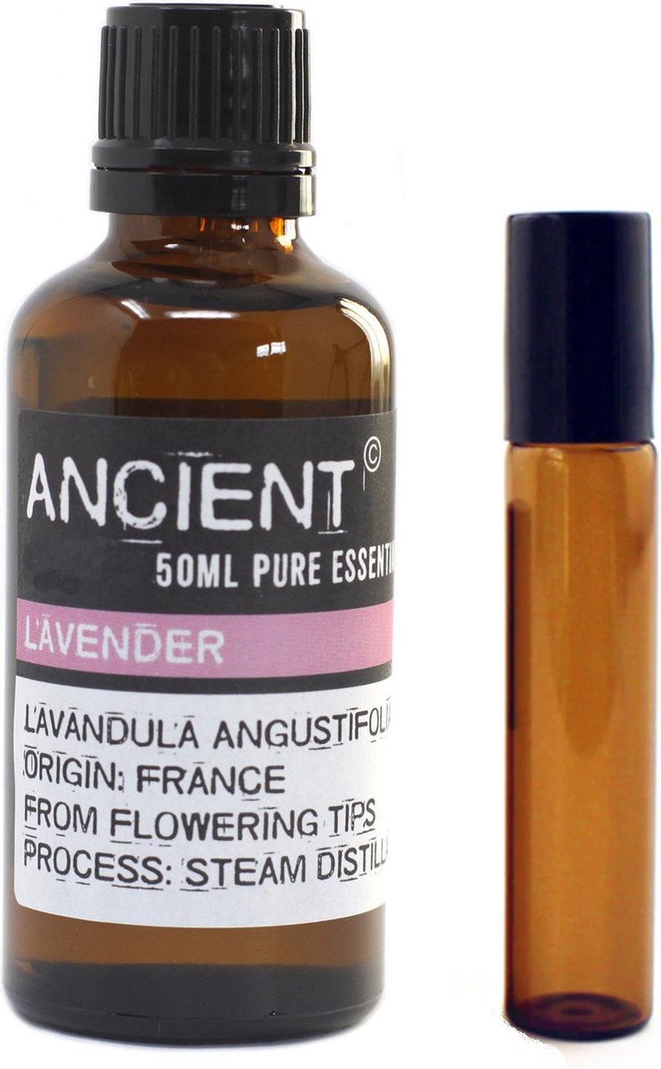 Lavendel - 50 ml - Etherische Olie - met roll on navulflesje - Puur Natuur - EU gecertificeerd - Stress - Goede Nachtrust - Insectenwerend - Luchtverfrisser