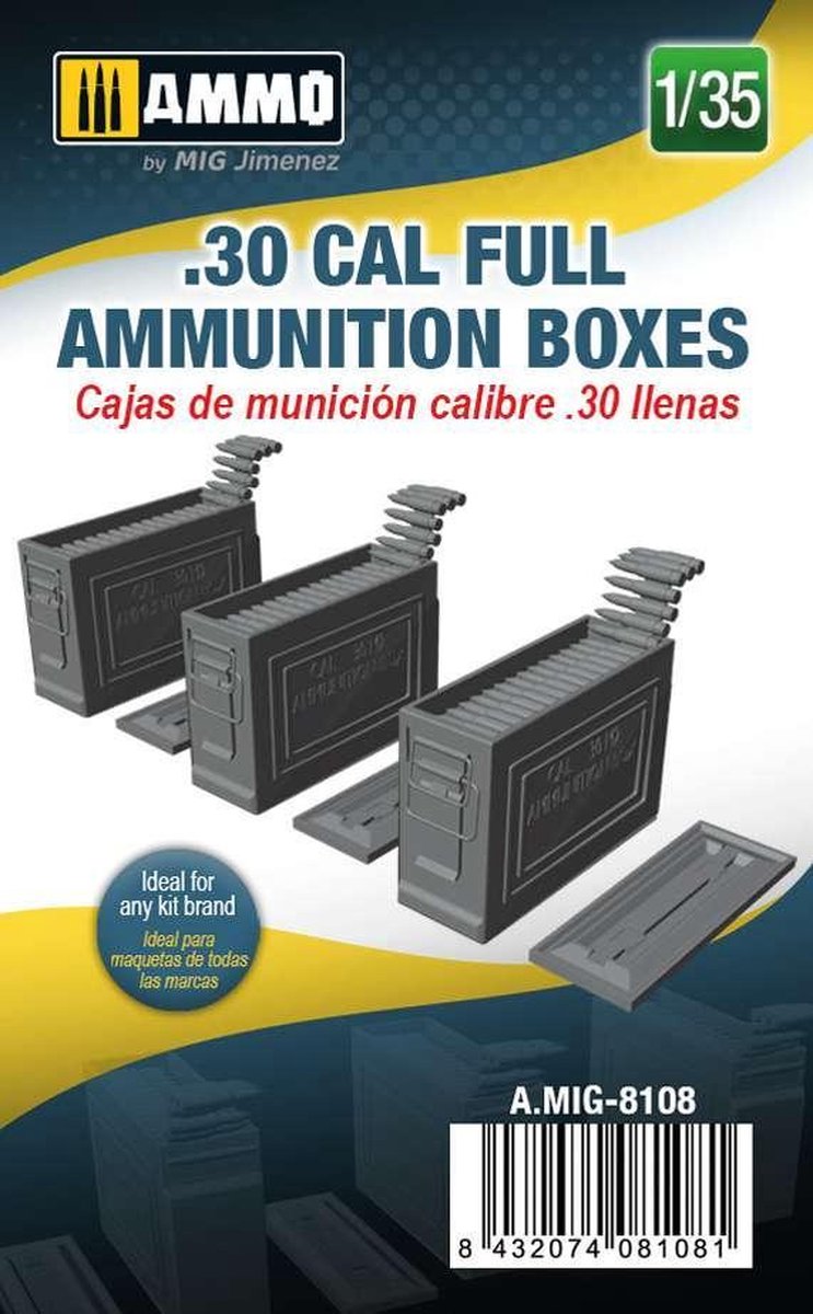 Mig - 1/35 .30 Cal Full Ammunition Boxes (1/21) * - MIG8108 - modelbouwsets