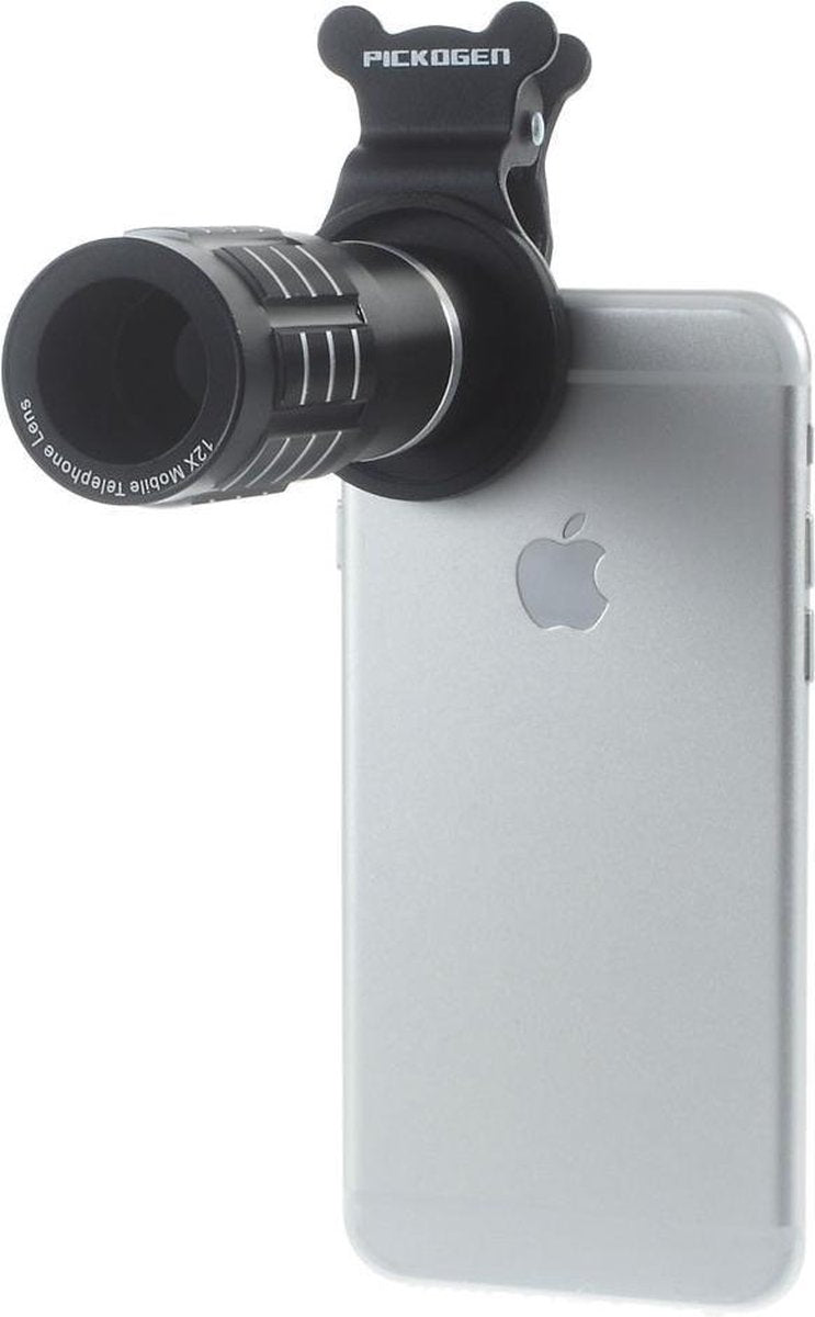 GadgetBay Universele 12x optische zoom professionele Telelens telefoon - Klem - Zwart