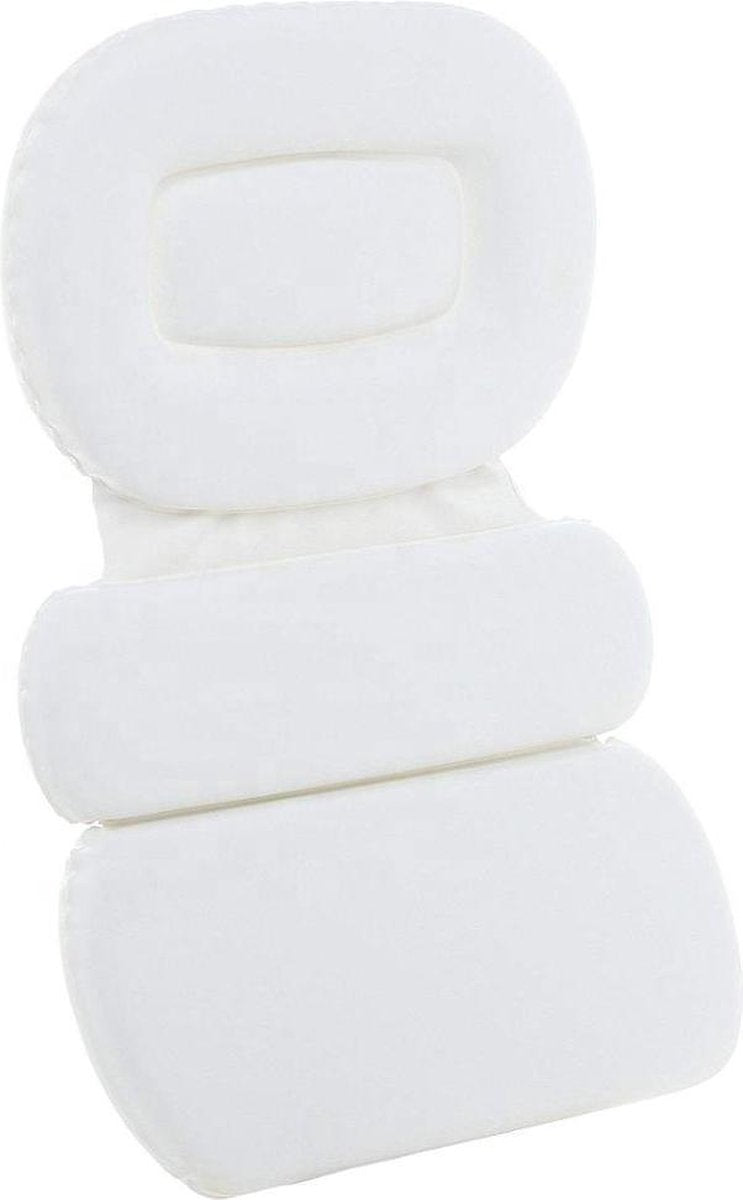 Luxe Comfortabele Badkussen met Anti slip zuignappen| Spa Kussen voor Rug/schouder/nek | Orthopedisch Hoofdsteun voor in Bad | Driedelig nekkussen| XL | Wit
