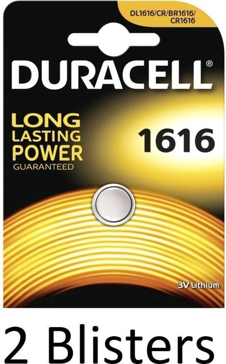 2 Stuks (2 Blisters a 1 st) Duracell CR1616 3V Single-use battery Lithium