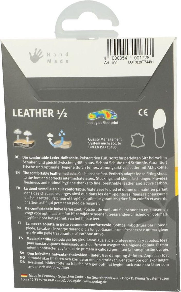 Pedag Princess / Leather half - voorvoetzooltjes van echt leer - maat 35 / 36